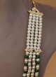 White And Green Four Layered Groom Mala